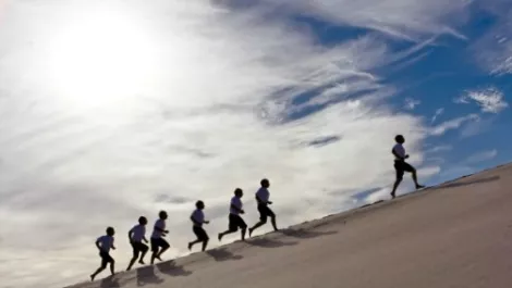 Leader running
