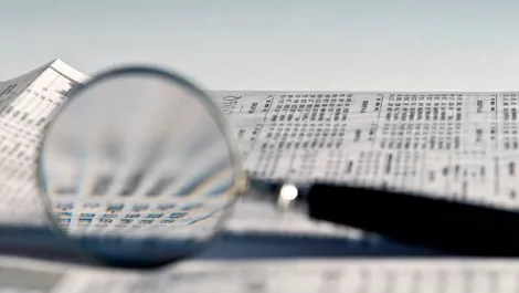 Stock magnifying glass