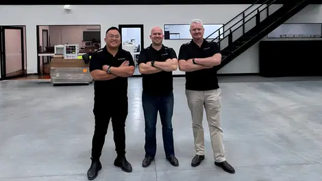 From left to right black sky industries founders dr vu tran blake nikolic and karl hemphill