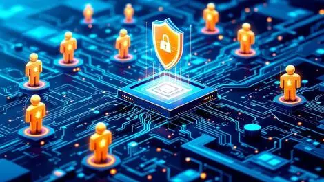 Computer network protected by digital shields ai security agents monitoring data