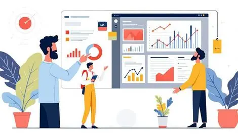 Australian office workers collaborating digital dashboard project management efficiency