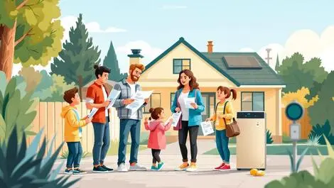 Australian family concerned about high electricity bills household appliances suburban neighborhood