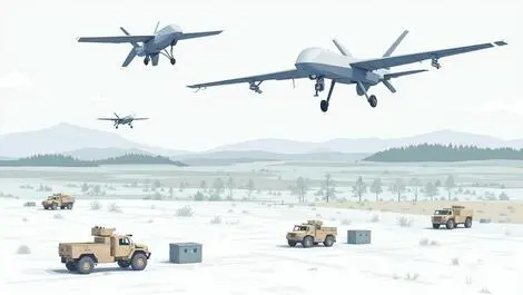 Advanced military drones over canadian ukrainian vehicles collaboration