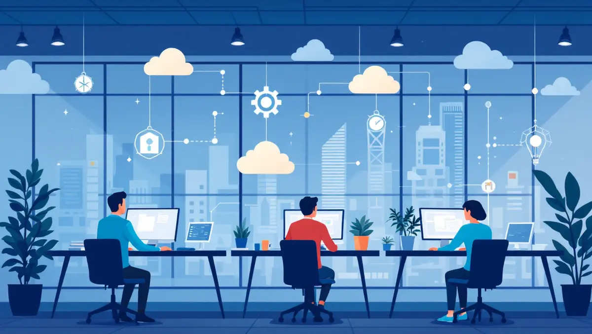 Modern it professionals working in office with cloud network canada