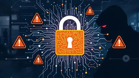 Cybersecurity vigilance uk business padlock digital circuitry alerts