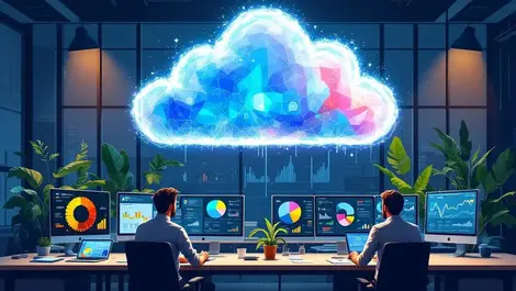 Modern new zealand office professionals analyzing digital data graphs ai analytics