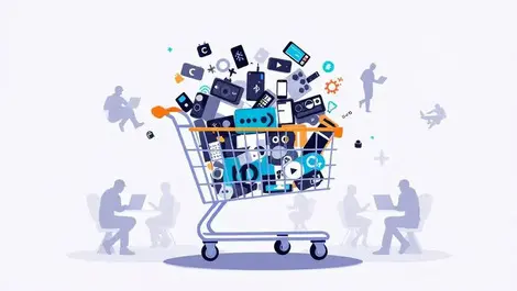 Black friday tech fraudsters overflowing shopping cart electronics online stores