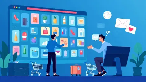 Frustrated marketer organising personalised online shopping offers