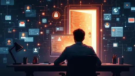 Office worker malware through browser and ai doorway screen