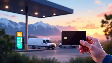 Nz fuel station forecourt vans contactless card data dusk scene