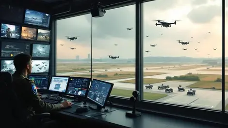 Singapore ops room airfield drones ground robots defence control