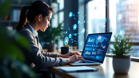 Apac recruiter in singapore office with ai data visuals network