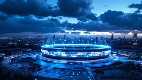 Etihad stadium dusk wide angle digital shield cyber security