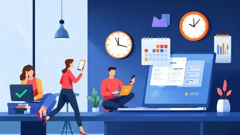 Canadian office smartphone clock in streamlined time tracking