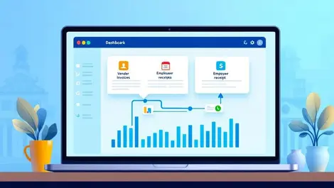 Business dashboard merging vendor invoices and employee receipts flow